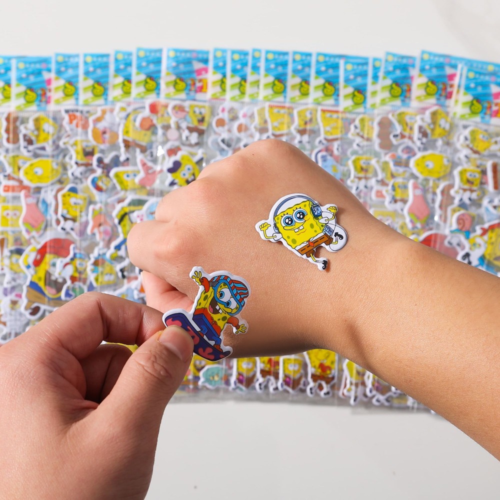 Educational Cartoon For Kids - 12-Pack SpongeBob 3D Stickers - Cute