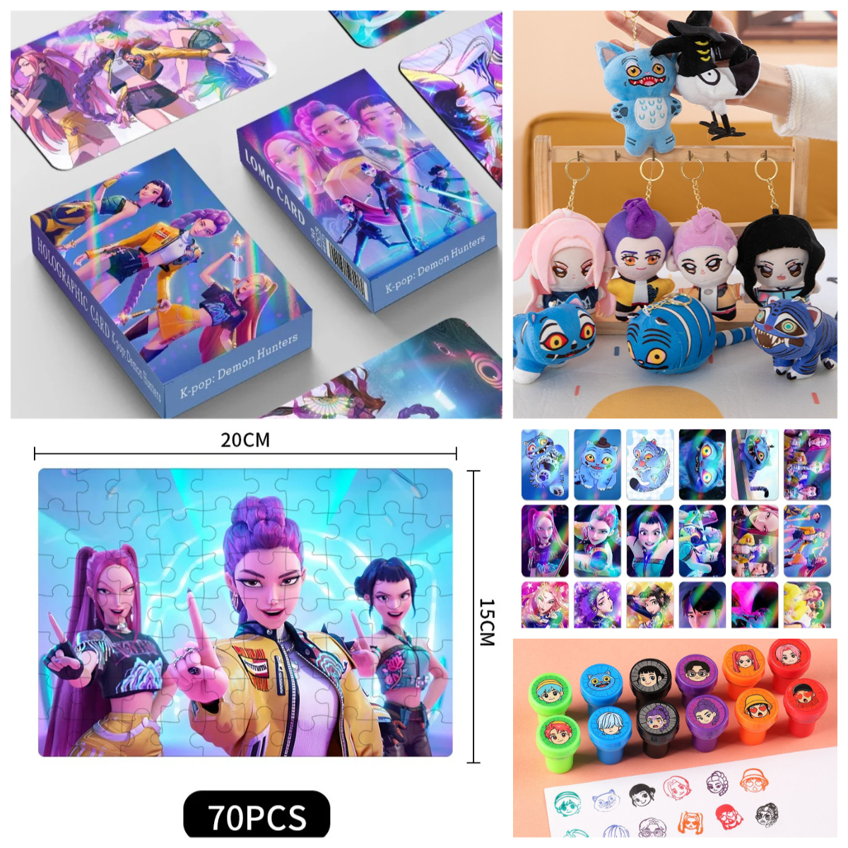Educational Cartoon For Kids - Cartoon Plush Keychain & Puzzle Cards,