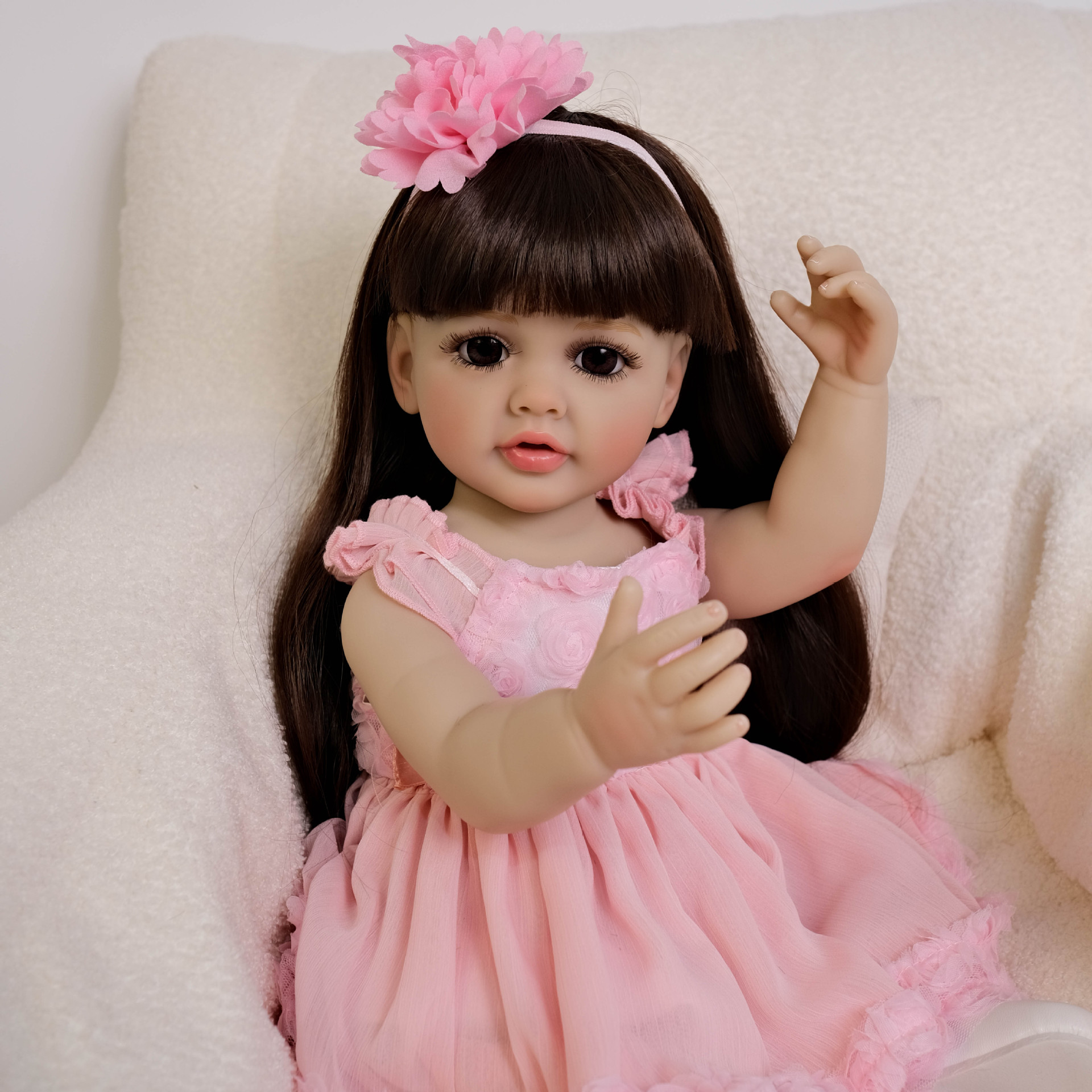 Cute 55 cm Long Hair Pink Girl - огляд і ціна Educational Cartoon For Kids