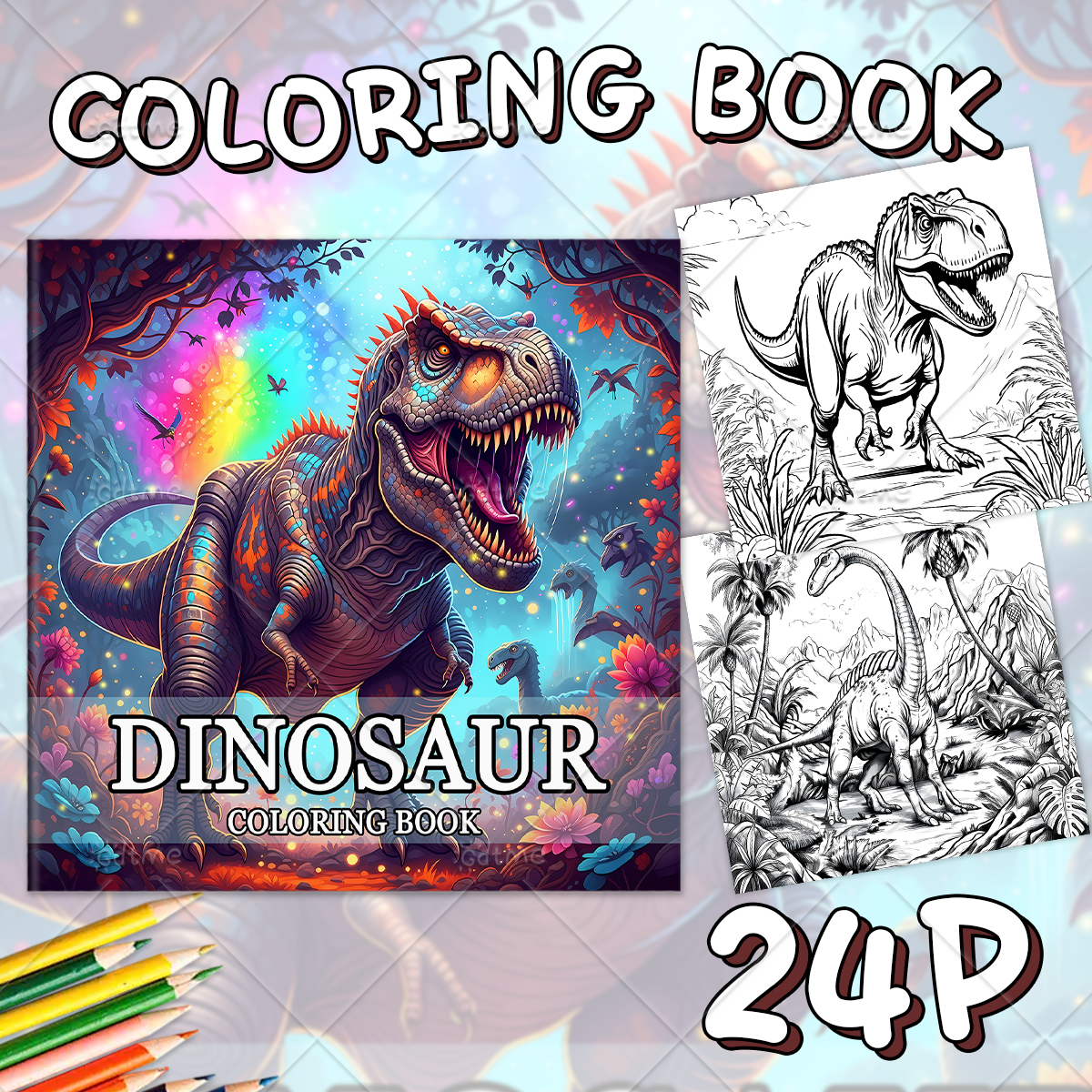 DINOSAUR Coloring Book Adult R - огляд і ціна Kids Education Books
