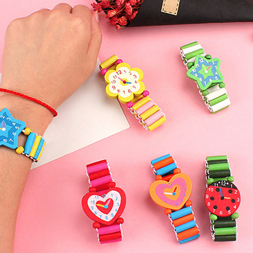 5Pcs Kids Wooden Cartoon Watch - огляд і ціна Educational Cartoon For Kids