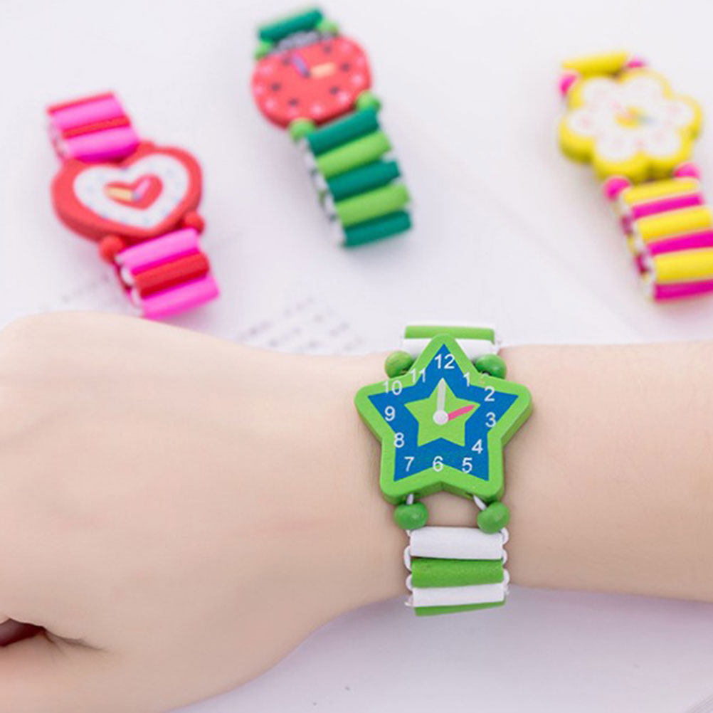 5Pcs Kids Wooden Cartoon Watch - огляд і ціна Educational Cartoon For Kids
