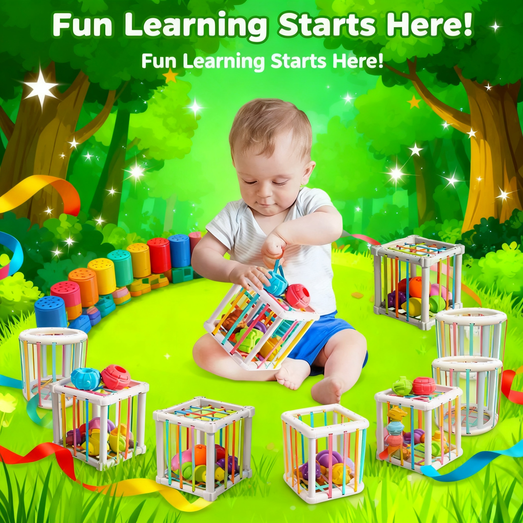 Rainbow Colorful Montessori Sh - огляд і ціна Kids Education Toy