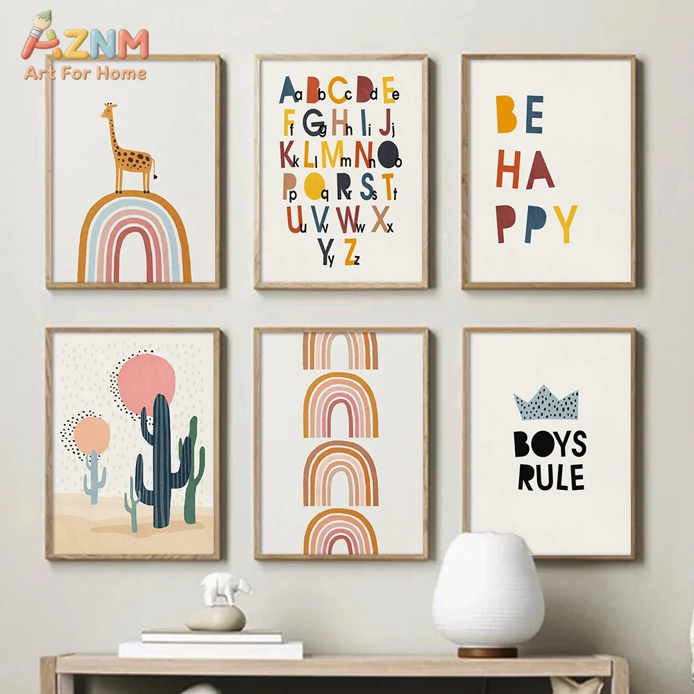 Rainbow Alphabet Poster Educat - огляд і ціна Educational Cartoon For Kids