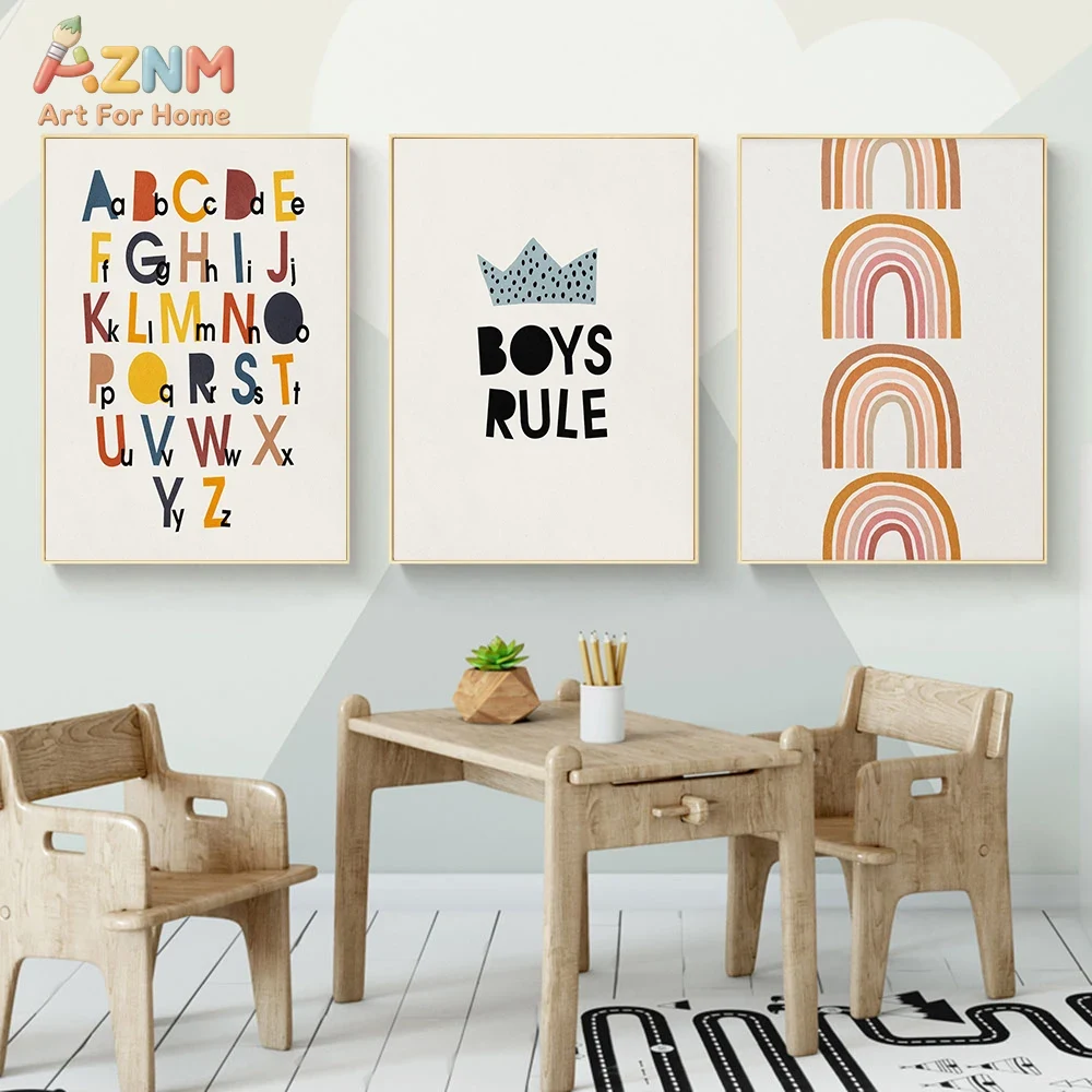 Rainbow Alphabet Poster Educat - огляд і ціна Educational Cartoon For Kids