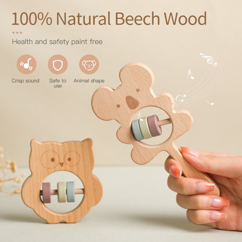 Wooden Rattles for Kids Animal - огляд і ціна Kids Education Shows